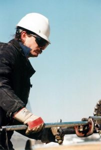 Foreman Brian Morgan working in the field in the 1990s